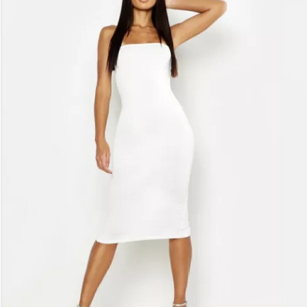 NWT - Boohoo - BASIC BANDEAU MIDI DRESS